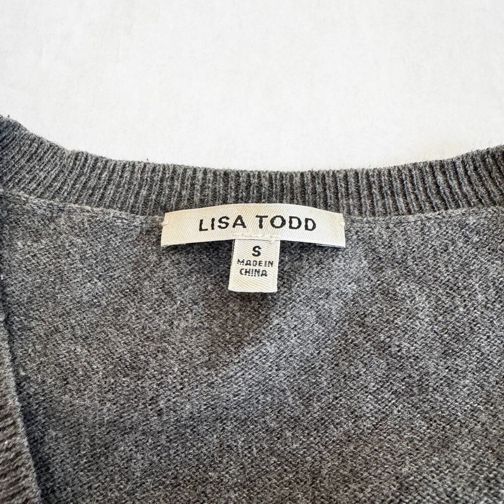Lisa Todd Women's Sweter Size S | Gray V-neck Stars - Picture 7 of 8
